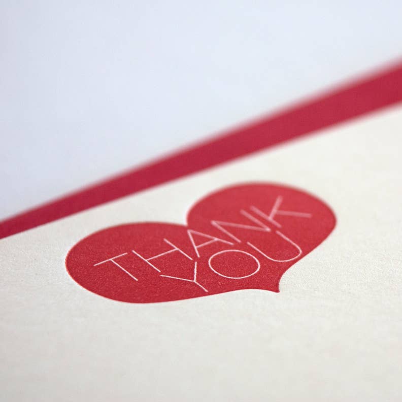 Thank You Heart Single Flat Note Card