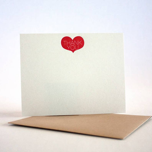 Thank You Heart Single Flat Note Card