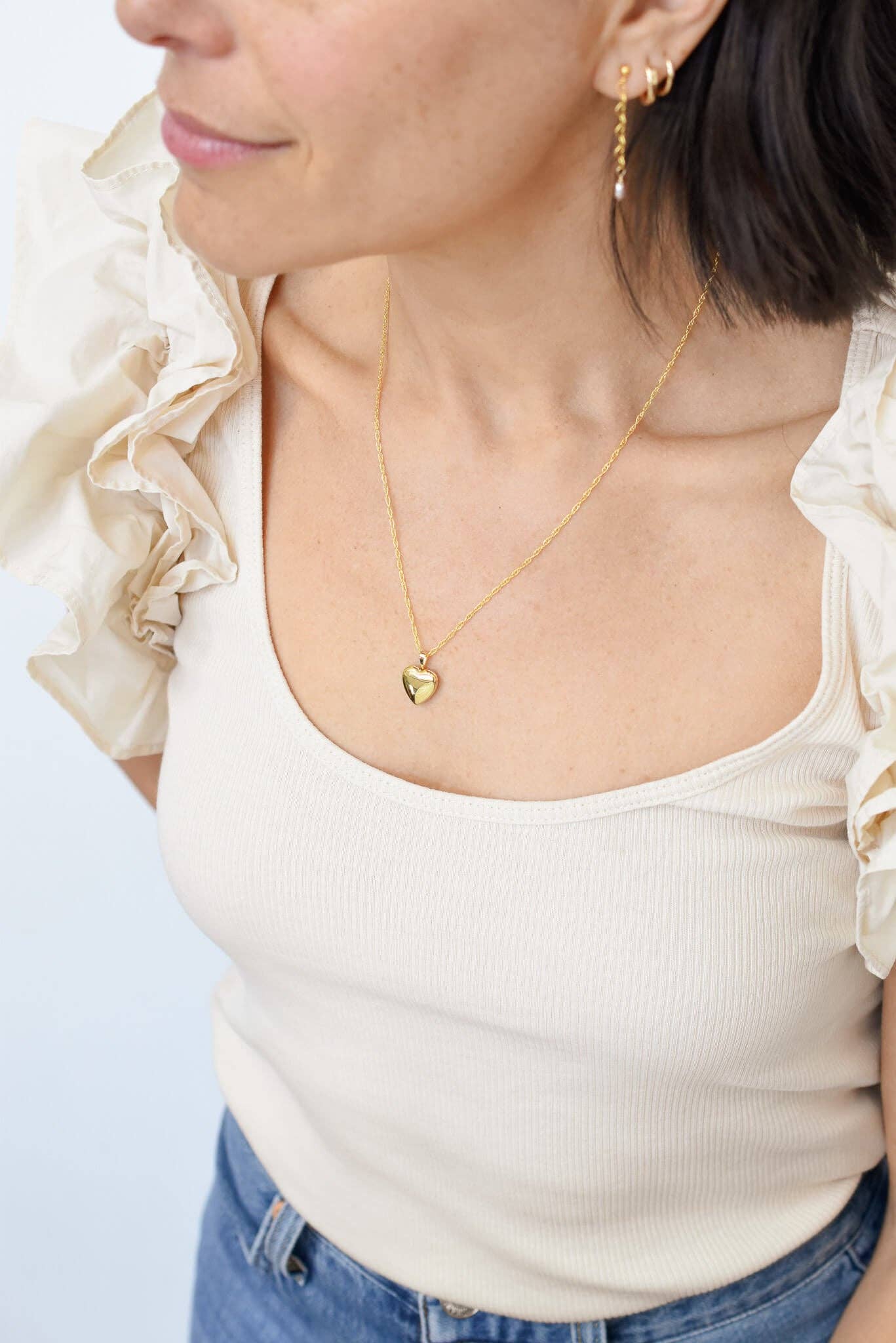 Heart Locket Necklace: Gold Fill / 18 - 20"