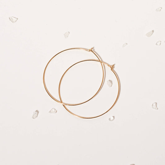 Simple Hoop Earrings | Large: Gold Fill