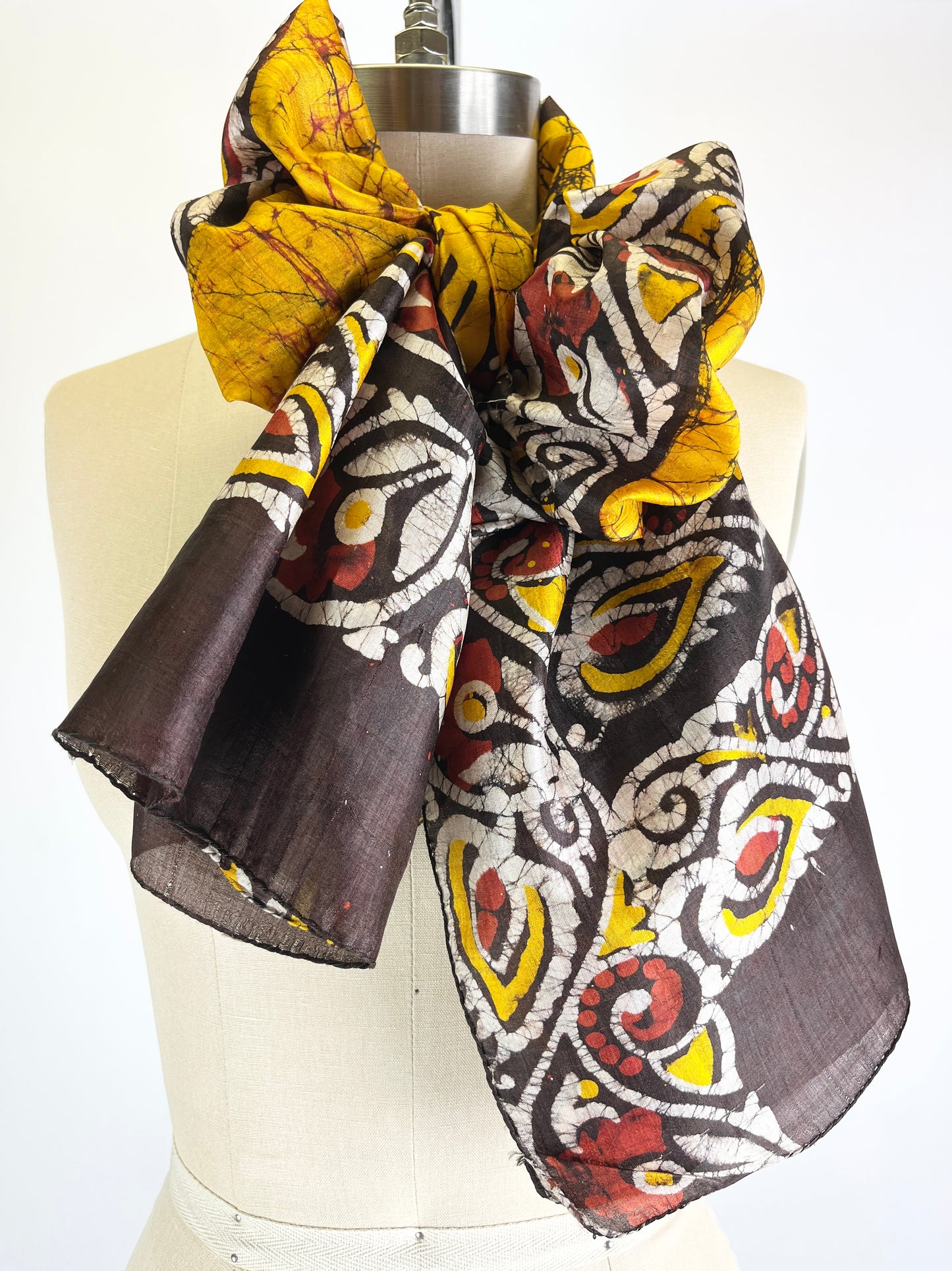 Silk Batik Long Scarf