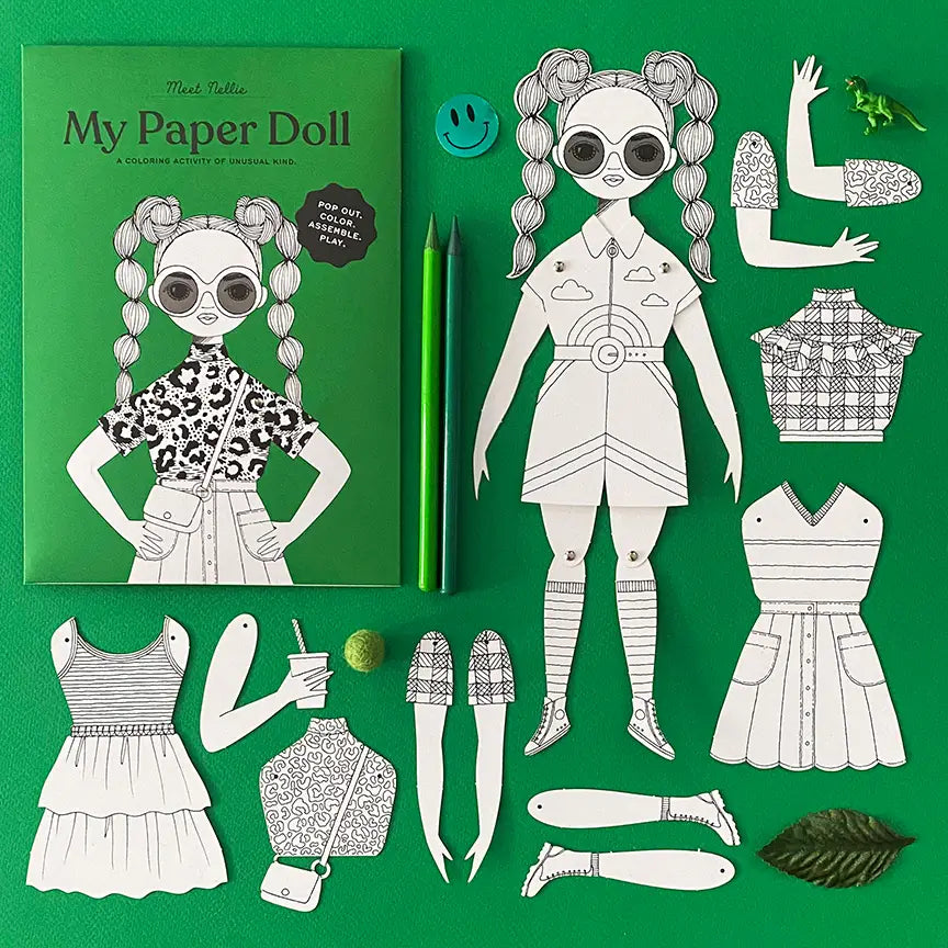 Nellie Coloring Paper Doll Kit